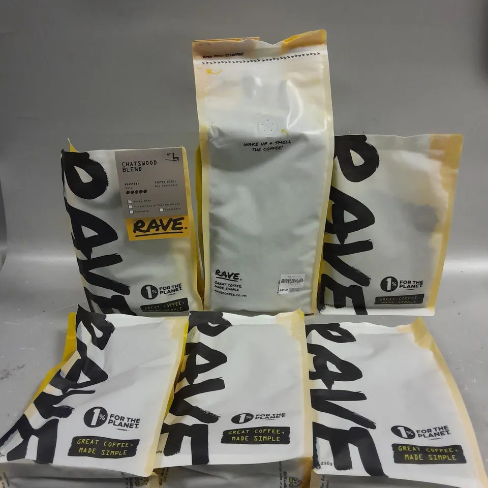 6 X SEALED RAVE COFFEE PRODUCTS 