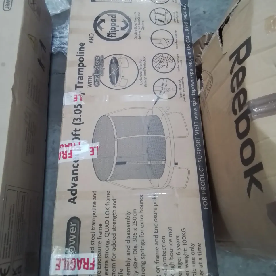 BOXED SPORTSPOWER 10FT TRAMPOLINE WITH EASI-STORE FOLDING ENCLOSURE (1 BOX) RRP £189.99