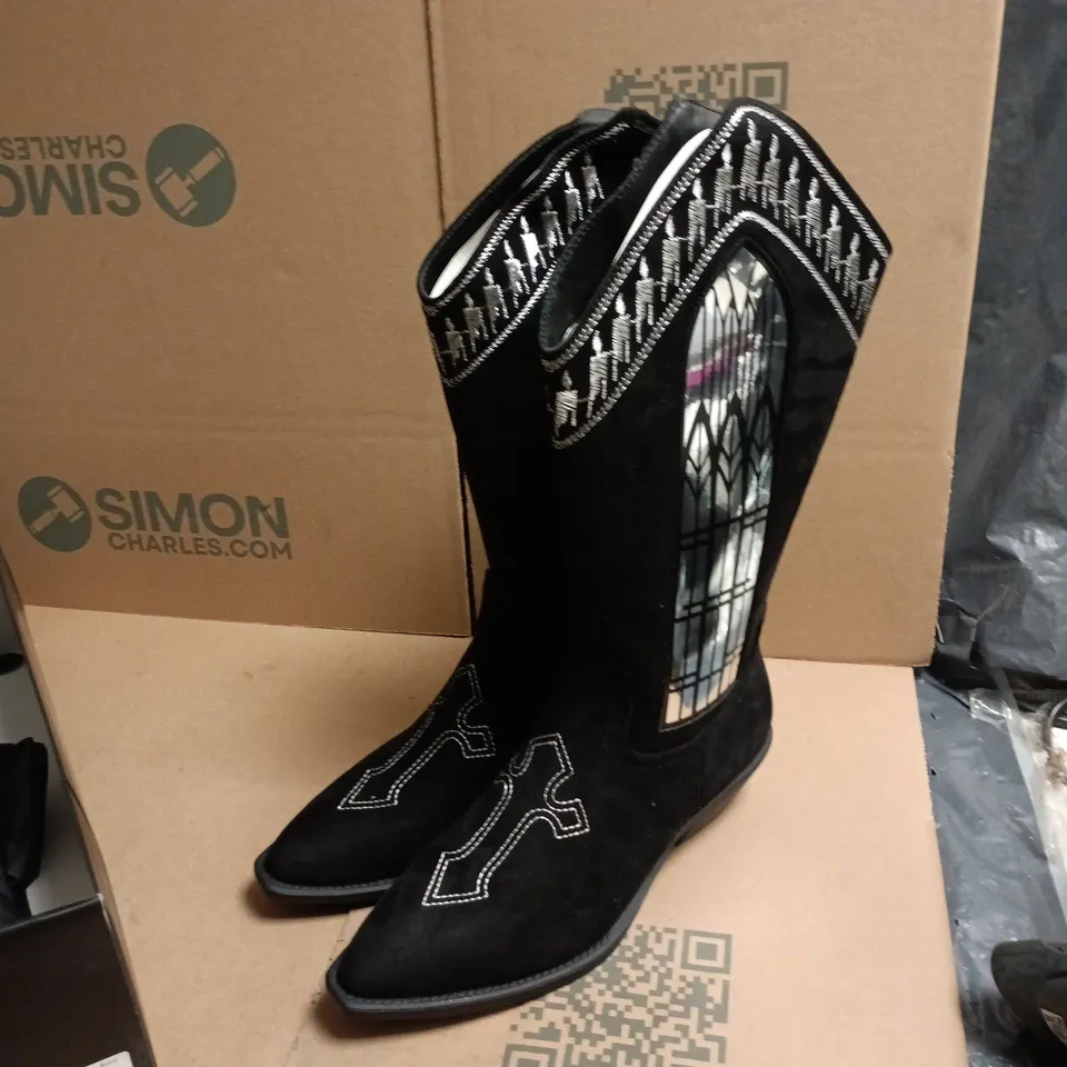 KOI BLACK SUEDE WESTERN BOOTS – WOMEN'S UK 5 (US 7)