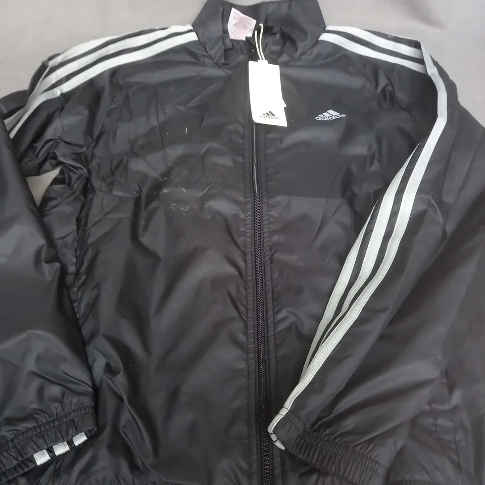 ADIDAS BLACK JACKET - UK 11-12 YEARS