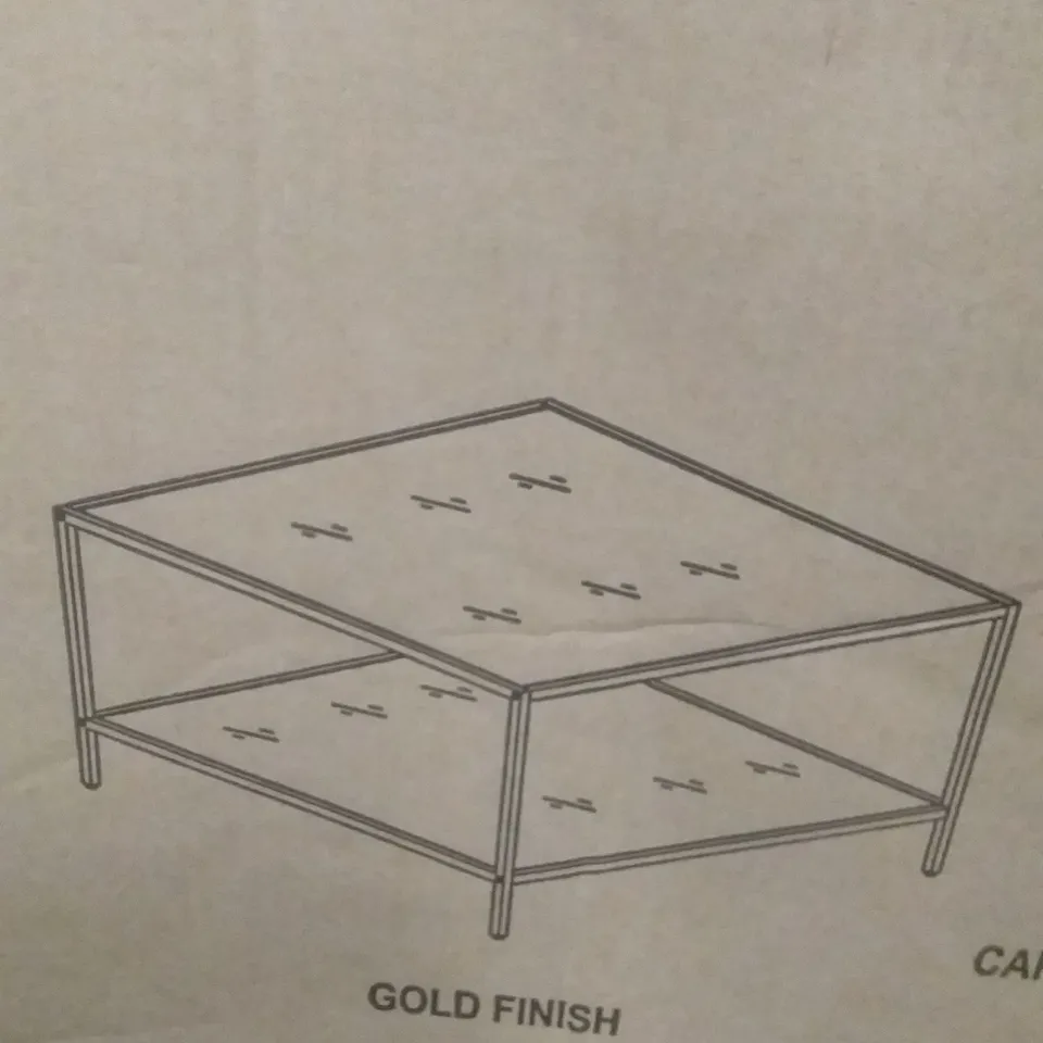 BOXED DEIN COFFEE TABLE - GOLD FINISH