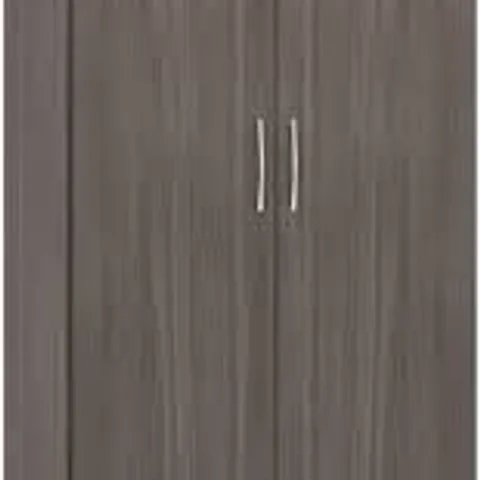 BOXED NEVADA 2 DOOR WARDROBE IN BLACK WOOD GRAIN- BOX 1/ 2 ONLY , NO BOX 2