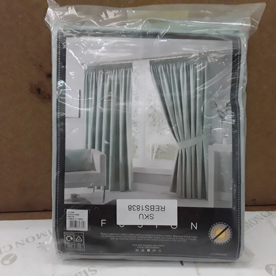 BRAND NEW FUSION CURTAIN- 117 X 183 CM (DUCK EGG)