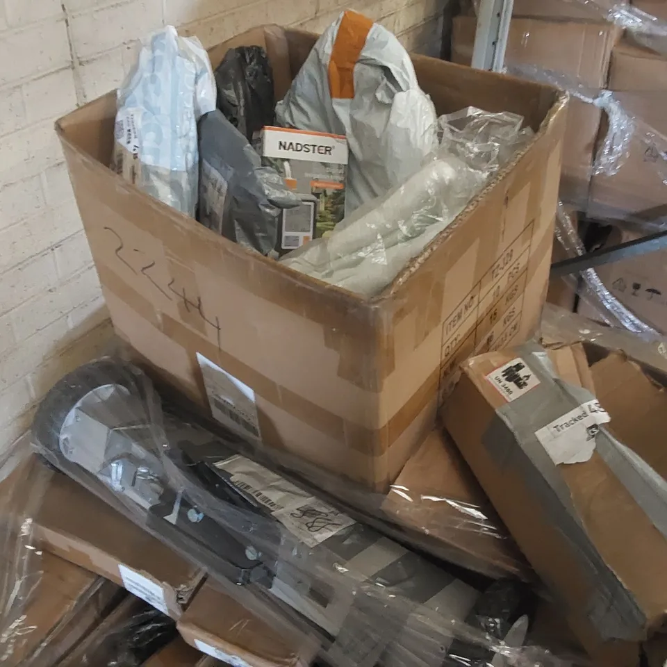 PALLET CONTAINING A LARGE ASSORTMENT OF CONSUMER PRODUCTS INCLUDING: LI-ION TOOL BATTERIES, DOG HARNESSES ECT
