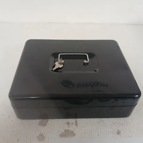BLACK METAL SAFE WITH KEY LOCK