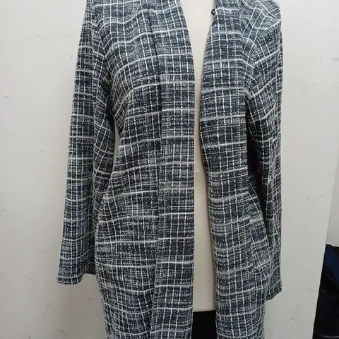 ZARA CHECKERED BLAZER IN BLACK & WHITE - SIZE LARGE