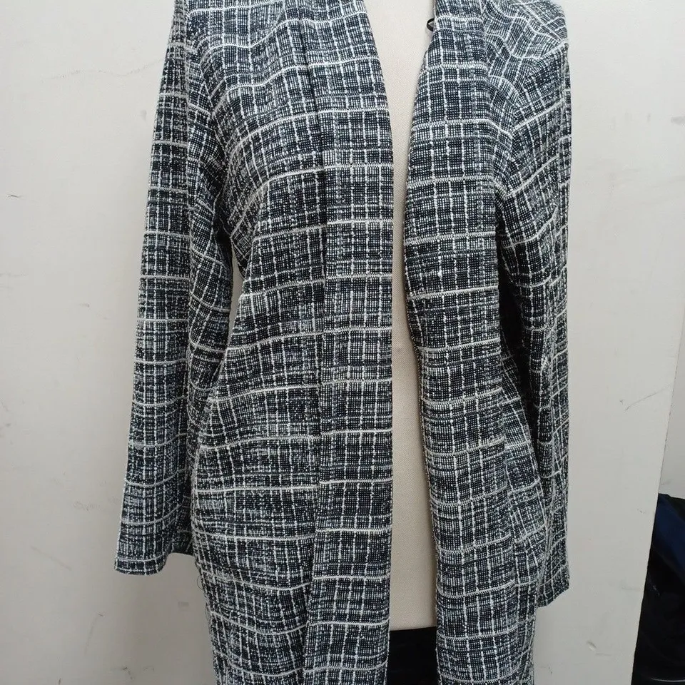 ZARA CHECKERED BLAZER IN BLACK & WHITE - SIZE LARGE 