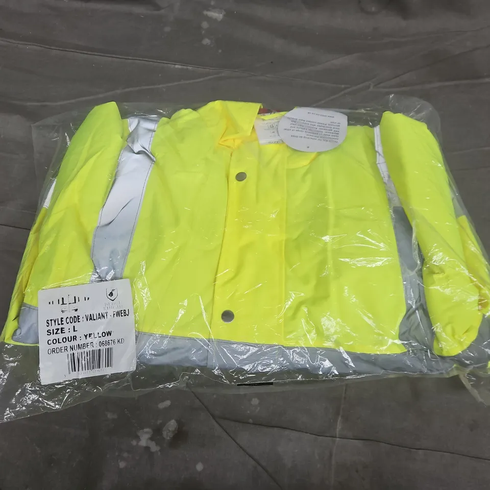 BAGGED BLACK KNIGHT VALIANT HIGH VISIBILITY BOMBER JACKET IN YELLOW - LARGE