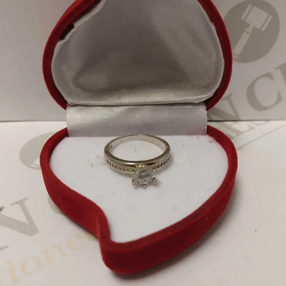 DESIGNER SILVER DIAMANTE CLAW RING 