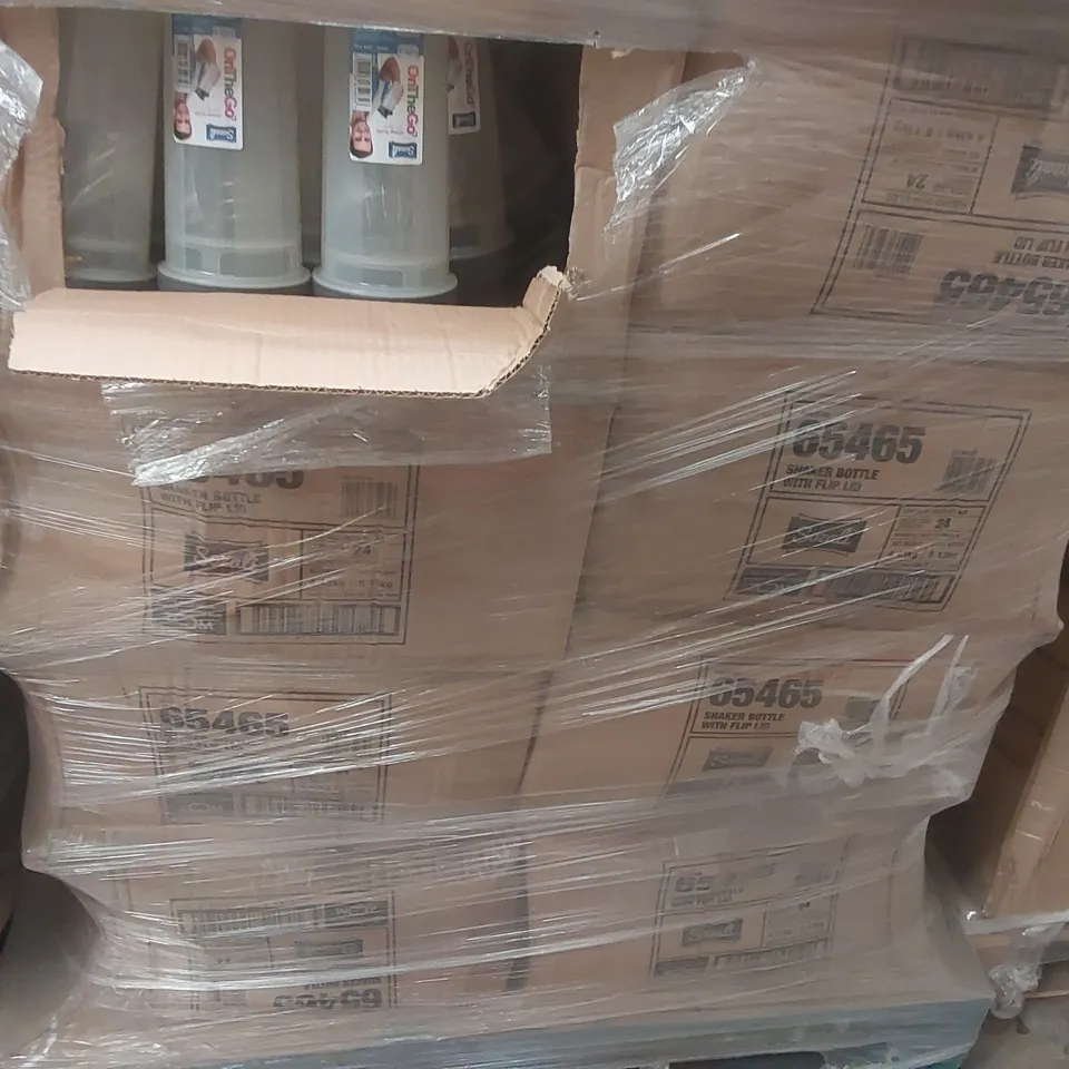 PALLET CONTAINING A VERY LARGE QUANTITY OF MULTICOLOURED 4 BULB LIGHTS, SOZALI IN THE GO SHAKER BOTTLES ECT