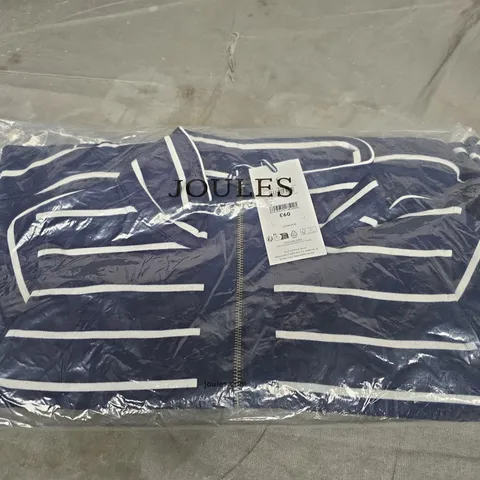 JOULES NAVY STRIPED ZIP-FRONT TOP SIZE 10