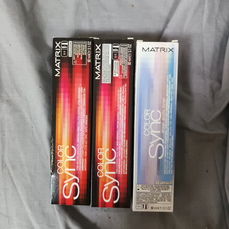 APPROXIMATELY 20 ASSORTED MATRIX SO COLOUR SYNC HAIR COLOURS 
