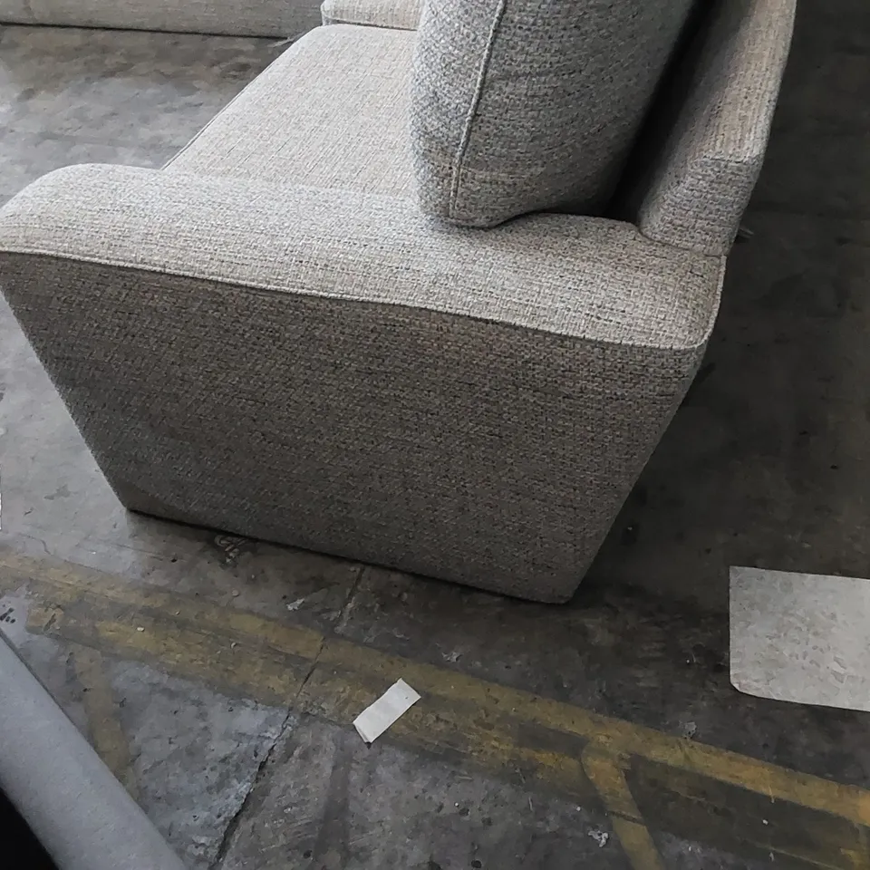 DESIGNER CORNER COUCH IN NATURAL WOVEN FABRIC 