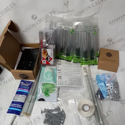 APPROXIMATELY 20 HOUSEHOLD ITEMS INCLUDING GREEN U PINS, PROFESSIONAL GOGGLES