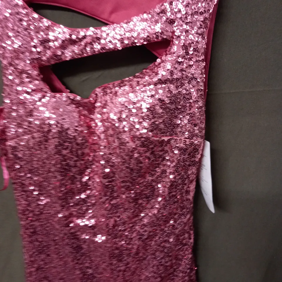 PINK SEQUIN EMBELLISHED OCCASIONAL DRESS - 12