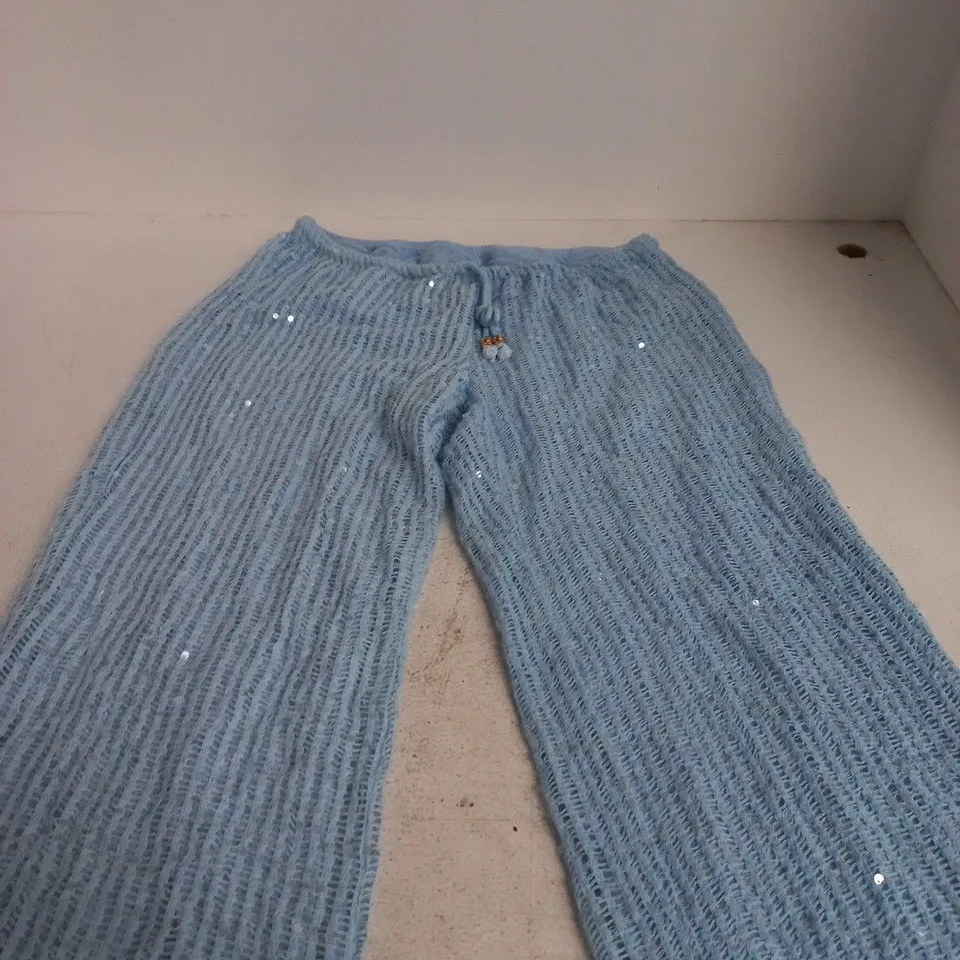 MUSERA WOMEN’S BLUE KNIT TROUSERS – SIZE XL