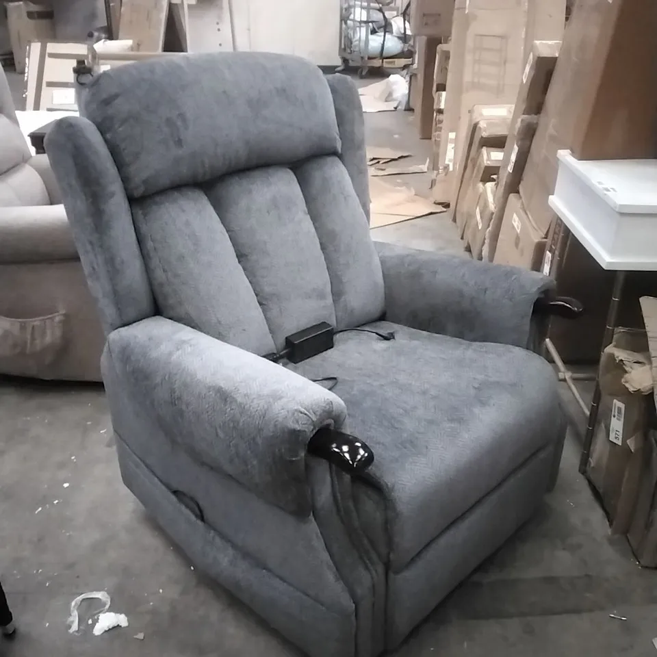 UPHOLSTERED ADCOX ELECTRIC LIFT ASSIST RECLINER - CHARCOAL 