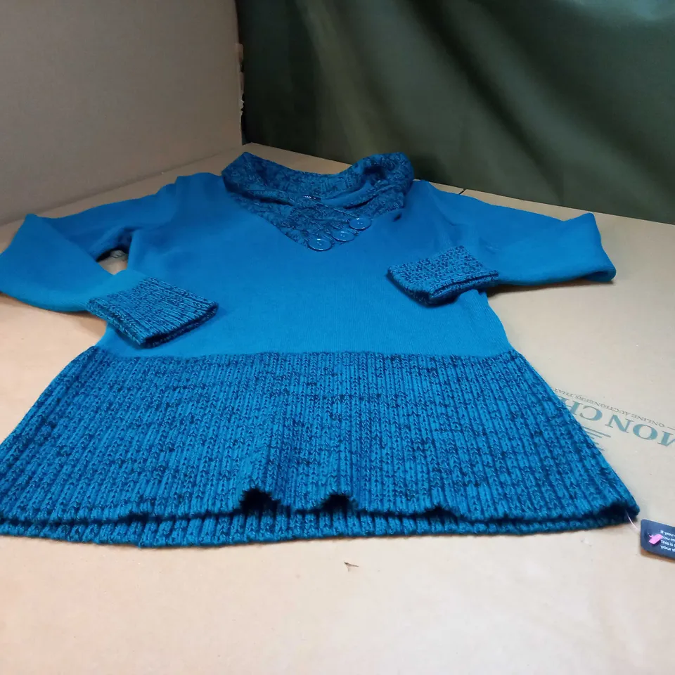 ROMAN TEAL MARL SOFT KNIT JUMPER - SIZE 18