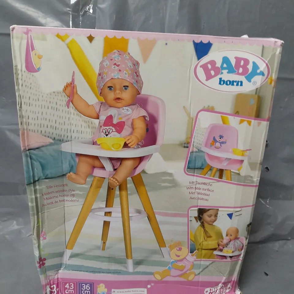 BOXED BABY BORN HIGH CHAIR  RRP £28.99