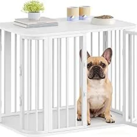 BOXED HZUANERI DOG CRATE FURNITURE, 80 CM WOODEN DOG CRATE, WHITE