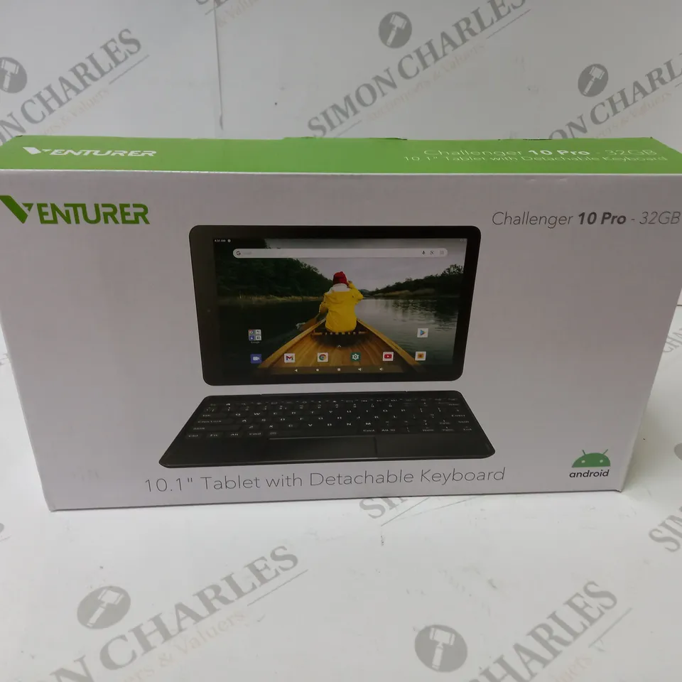BRAND NEW BOXED VENTURER CHALLENGER 10 PRO 10.1" ANDROID TABLET WITH DETACHABLE KEYBOARD - 32GB