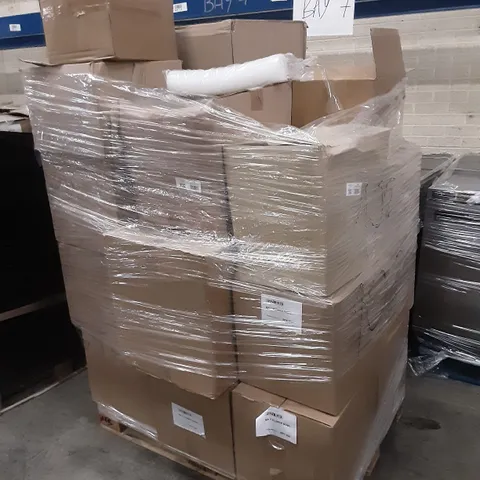 PALLET OF ASSORTED PRODUCTS INCLUDING DOME LID FOR PET CUPS 12/16OZ, PARMESAN HOUSE CLEAR PLASTIC CUPS 12OZ, MR T FLOWER BOWL  