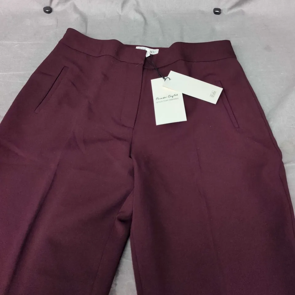 PHASE EIGHT FARA TAPER TROUSERS – BURGUNDY, UK 12