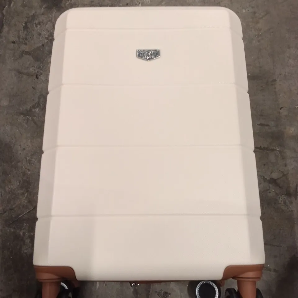 SUITCASE CREAM AND BROWN SMALL
