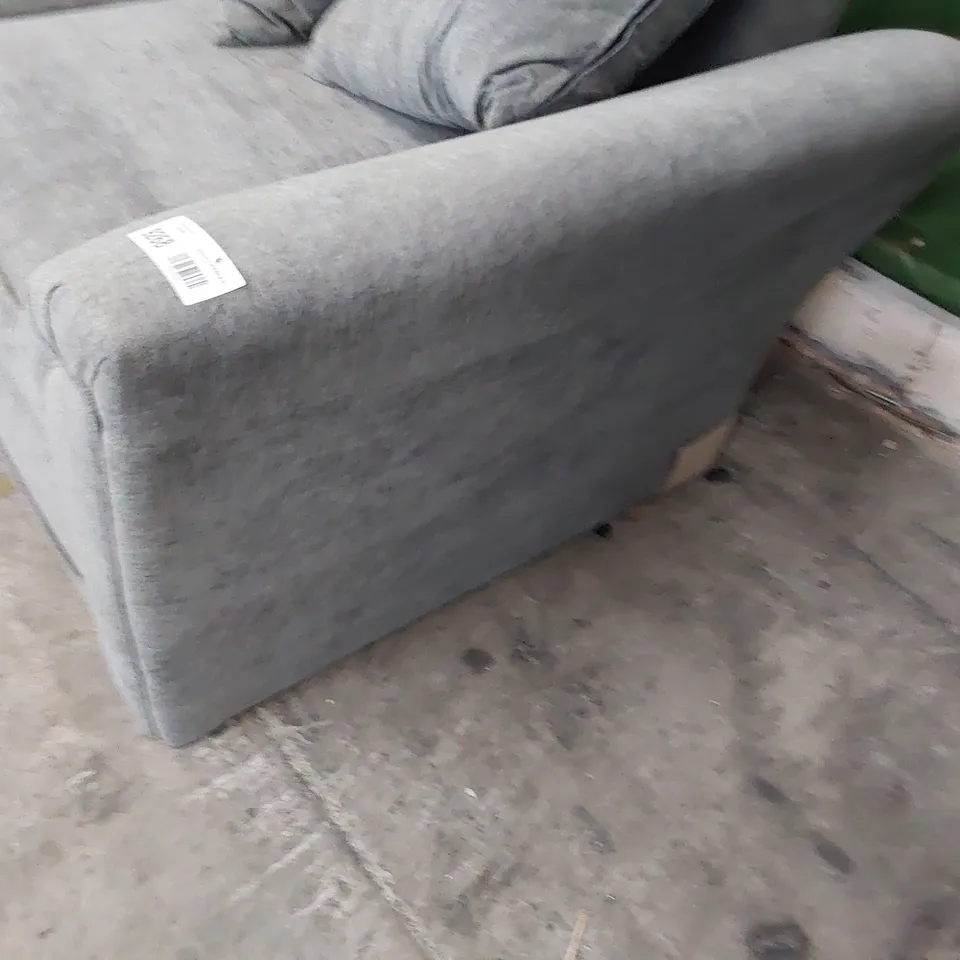 DESIGNER ZINA THREE SEATER SOFA WITH SCATTER CUSHIONS GREY FABRIC 