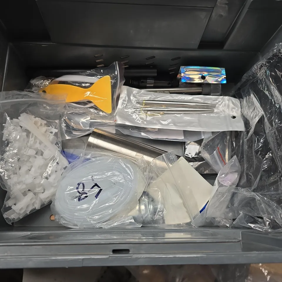 LOT OF ASSORTED HOUSEHOLD ITEMS TO INCLUDE THOR HAMMER, PRITT STICKS AND STAIN TREATER