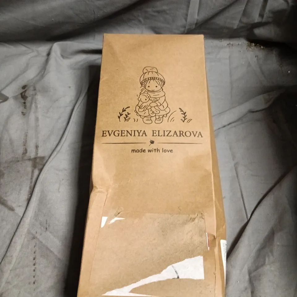 EVGENIYA ELIZAROVA HANDMADE PLUSH DOLL – PINK DRESS, BOXED