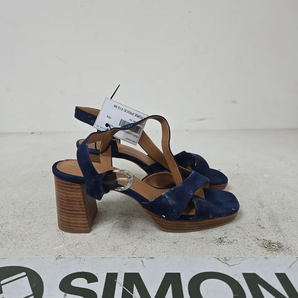 RUTH LANGFORD BLUE SUEDE BLOCK-HEEL SANDALS – WOMEN'S SIZE EU 41