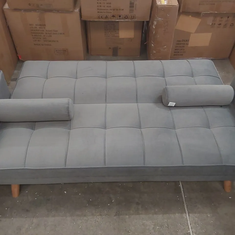 QUALITY DESIGNER VELVET UPHOLSTERED CLICK-CLACK SOFA BED