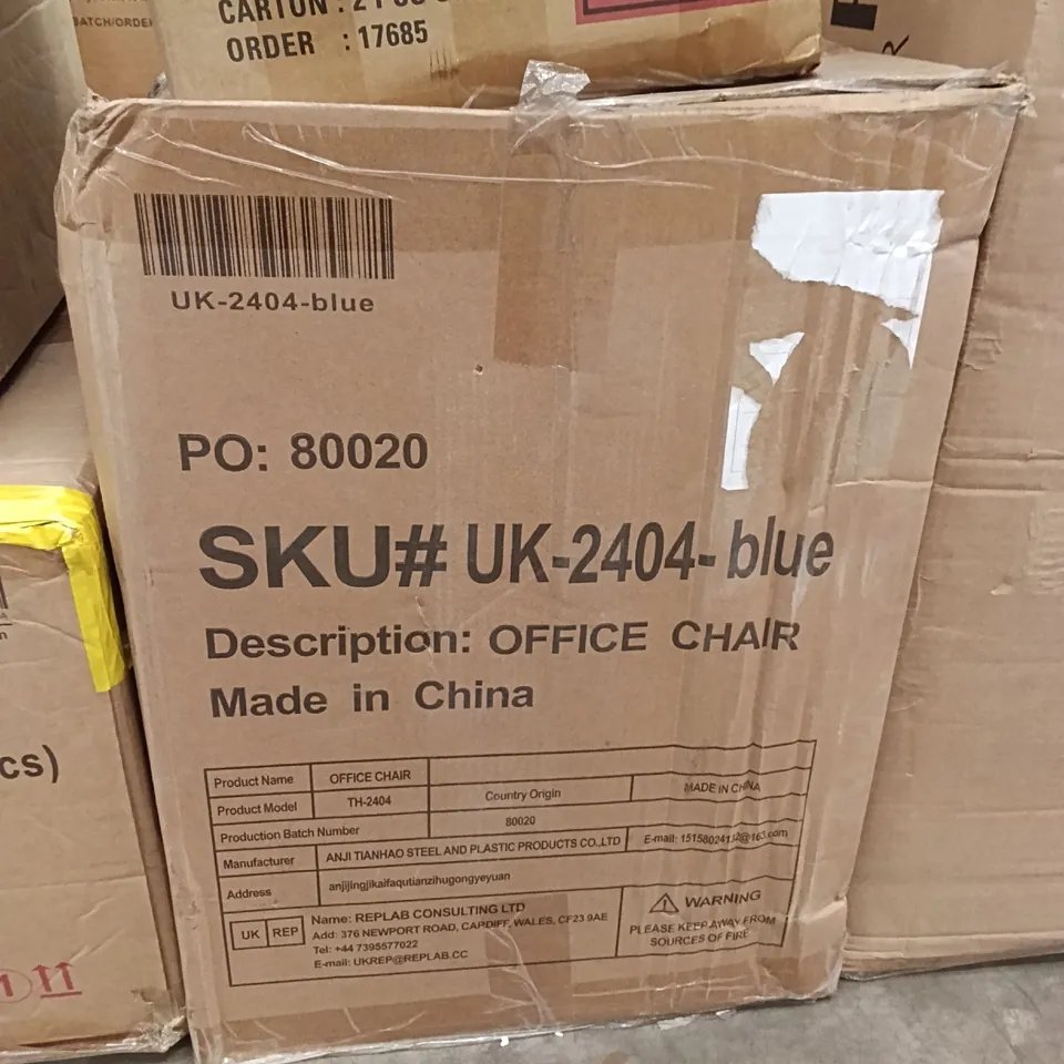 BOXED OFFICE CHAIR - BLUE (1 BOX)