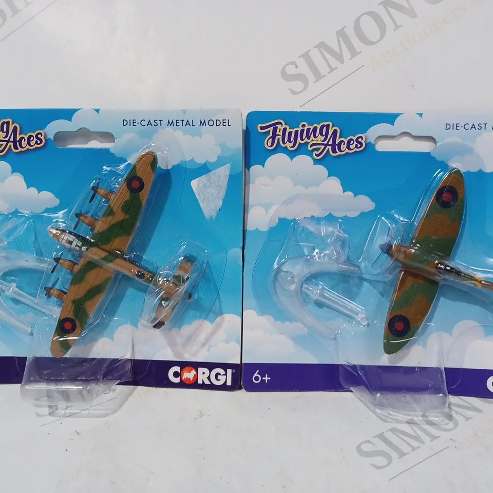 PAIR OF CORGI FLYING ACES DIE-CAST MODELS TO INCLUDE SUPERMARINE SPITFIRE, AND AVRO LANCASTER