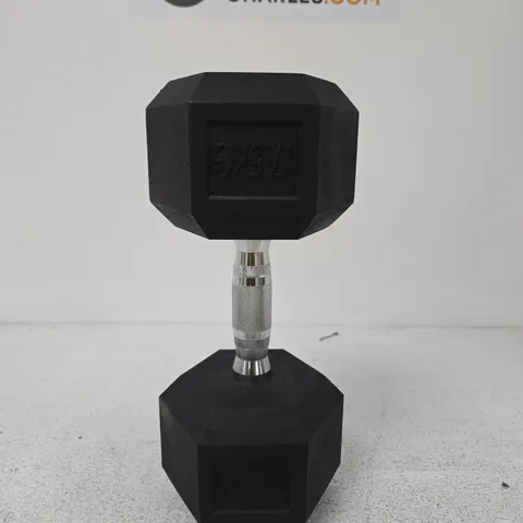 17.5 KG RUBBER HEX DUMBBELL