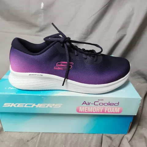 SKECHERS AIR-COOLED MEMORY FOAM TRAINERS – PURPLE GRADIENT MESH - SIZE 7
