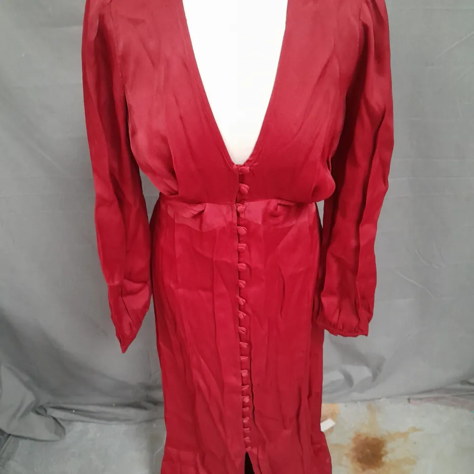MAIDS TO MEASURE LONG SLEEVE BRIDESMAIDS DRESS IN BURGUNDY SIZE 12