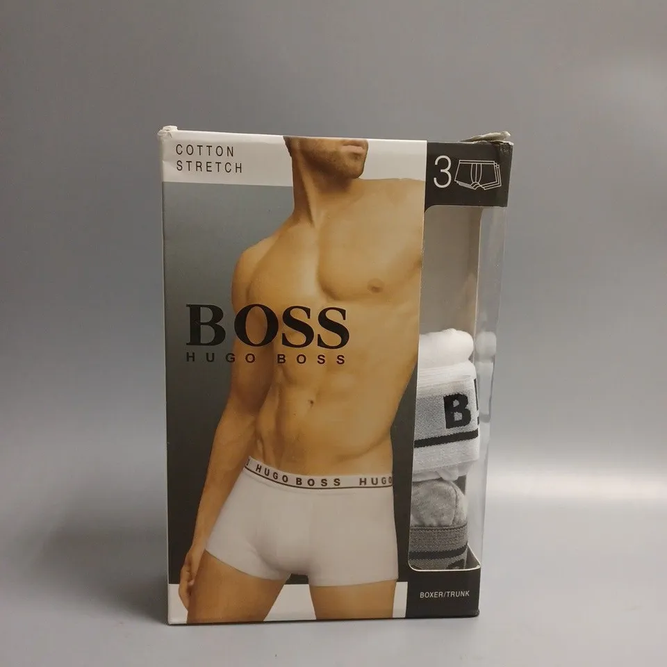 HUGO BOSS MEN'S 2-PACK STRETCH COTTON POUCH TRUNKS / BOXER BRIEFS MEDIUM