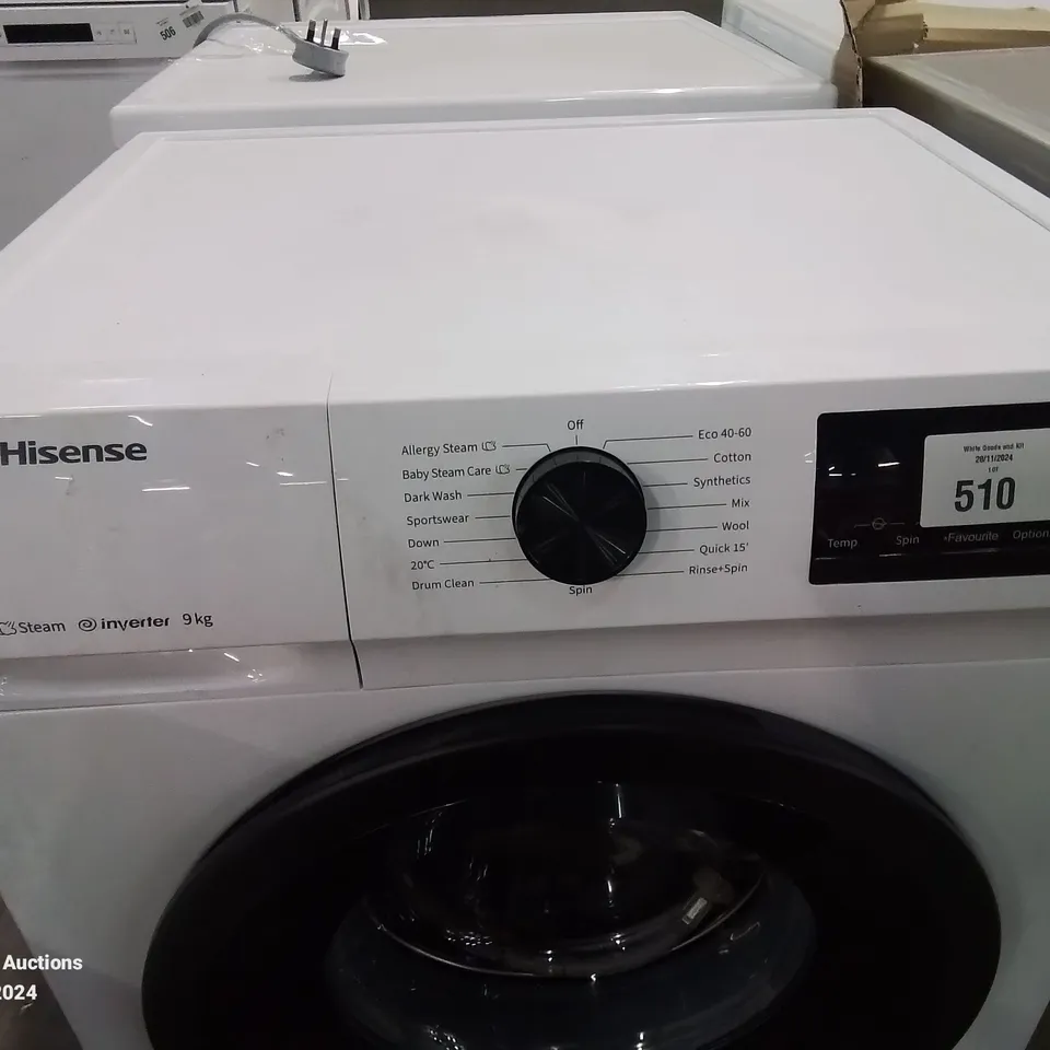 HISENSE FREESTANDING WFQP9014EVM 9KG CLASS C WASHING MACHINE IN WHITE 