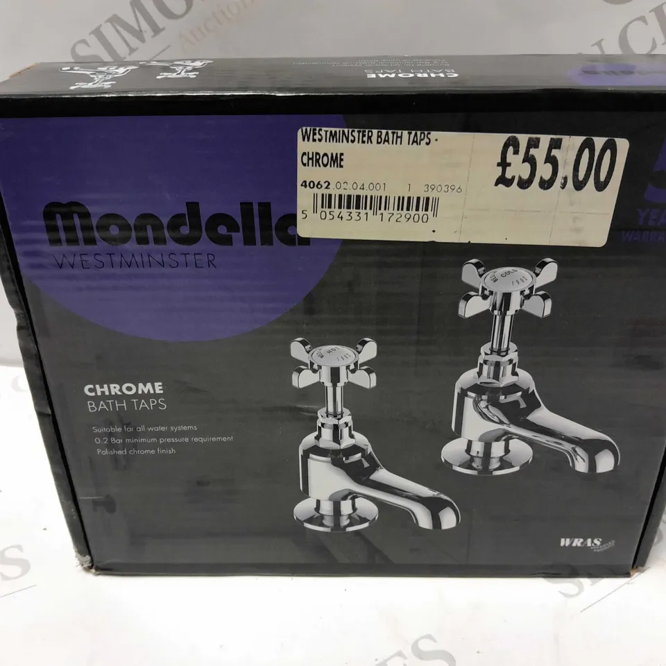 BOXED MONDELLA WESTMINSTER CHROME BATH TAPS