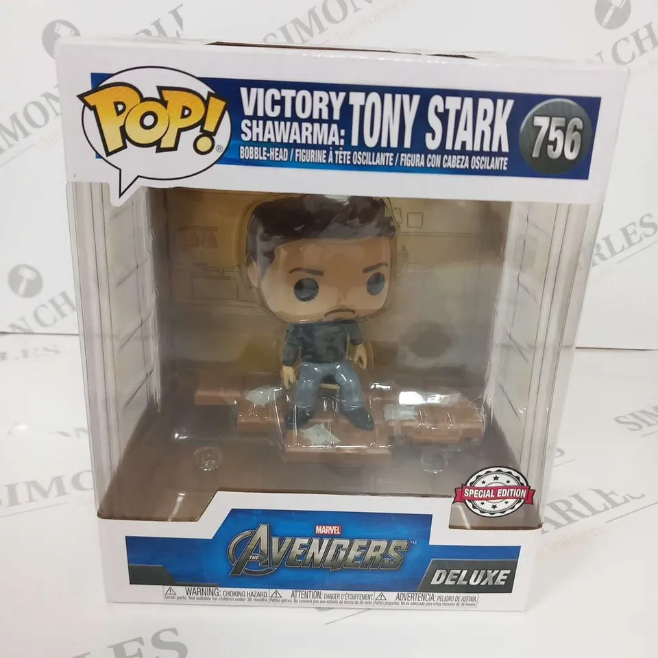 POP VICTORY SHAWARMA: TONY STARK BOBBLE HEAD 756 MARVEL AVENGERS DELUXE