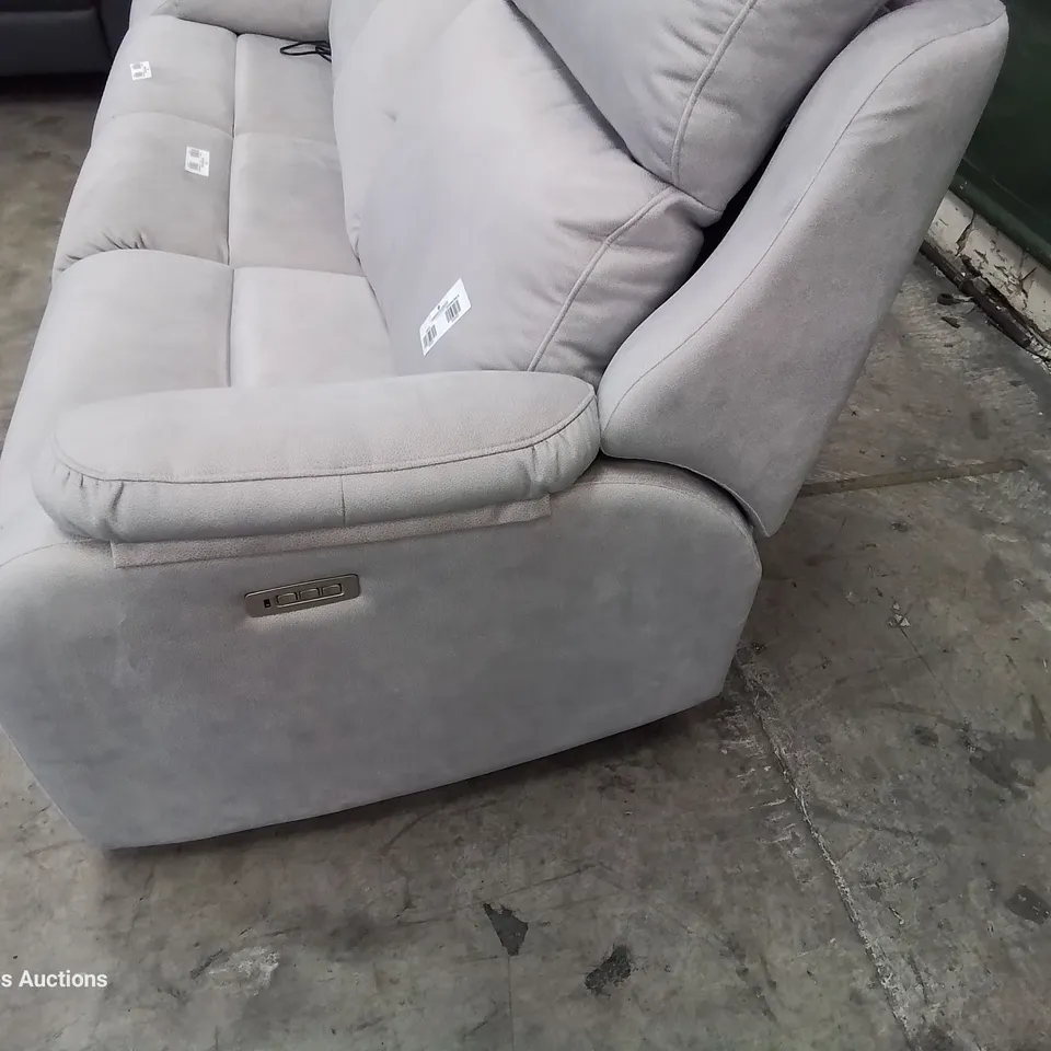  QUALITY BRITISH DESIGNER & MANUFACTURED G PLAN KINGSBURY POWER RECLINING THREE SEATER SOFA STINGRAY PLATINUM