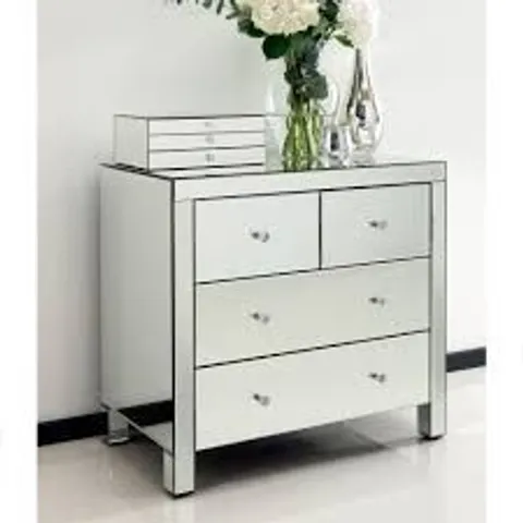 BOXED HOMESDIRECT365 ROMANO CRYSTAL 4 DRAWER CHEST OF DRAWERS
