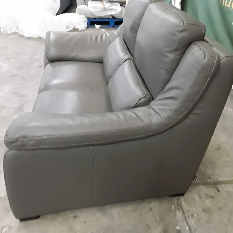 QUALITY ITALIAN DESIGNER DEGANO 2 SEATER SOFA - GREY ANTHRACITE LEATHER