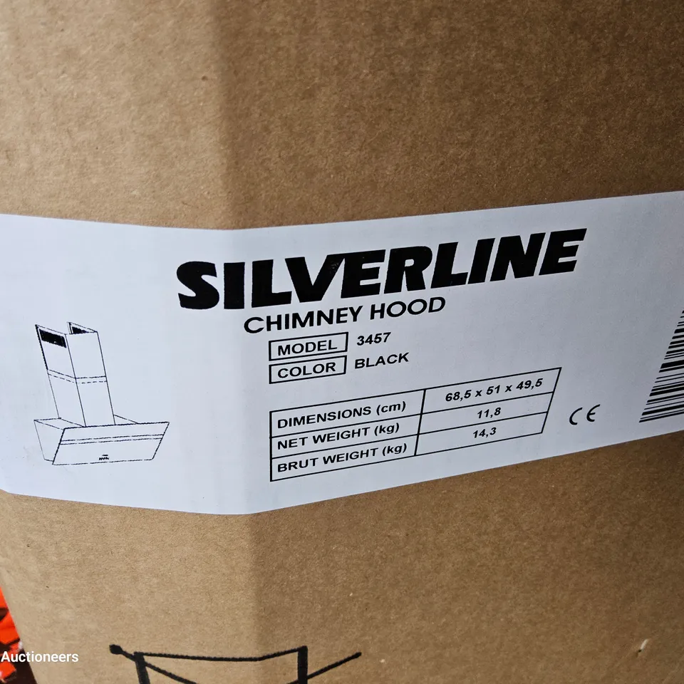 BOXED SILVERLINE CHIMNEY HOOD EXTRACTOR Model 3457 BLACK