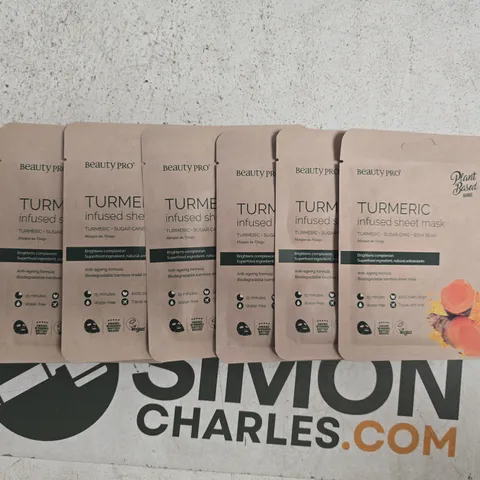 BOX OF APPROXIMATELY 100 X BEAUTY PRO TURMERIC INFUSED SHEET MASK