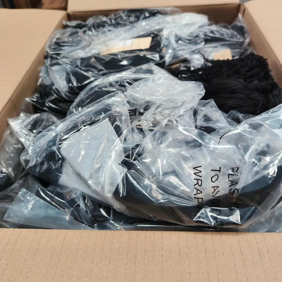 BOX OF APPROXIMATELY 90 LUCID BLACK FRINGE HEM SLEEVELESS TOP – WOMEN’S CROP TANK - SIZES 8 / 12 /16