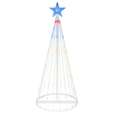 BOXED NEO 4FT WHITE WATERFALL LED OUTDOOR CHRISTMAS TREE LIGHT CASCADING STAR TREE WITH 5M LEAD MULTI FUNCTION MODES