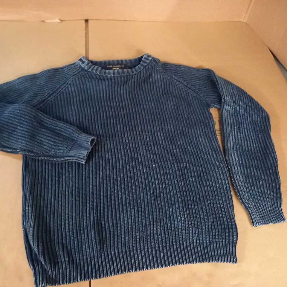 PAUL COSTELLO WASHED BLUE KNIT JUMPER - S